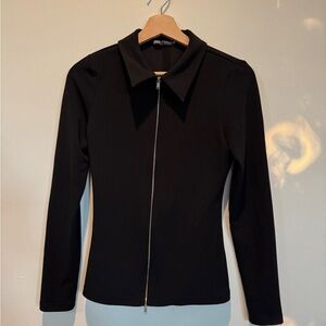 Zara Elegant Black Zip-Up Jacket
